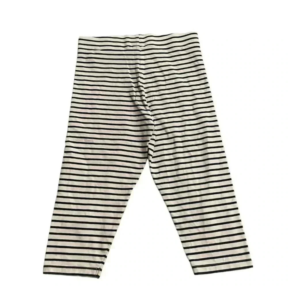 Boden White Navy Stripes Cotton Jogger Leggings Girl Capri Pants SZ 11-12